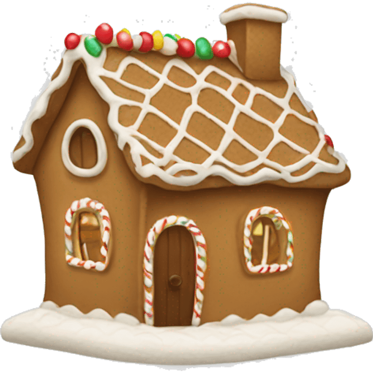 Beige gingerbread house emoji