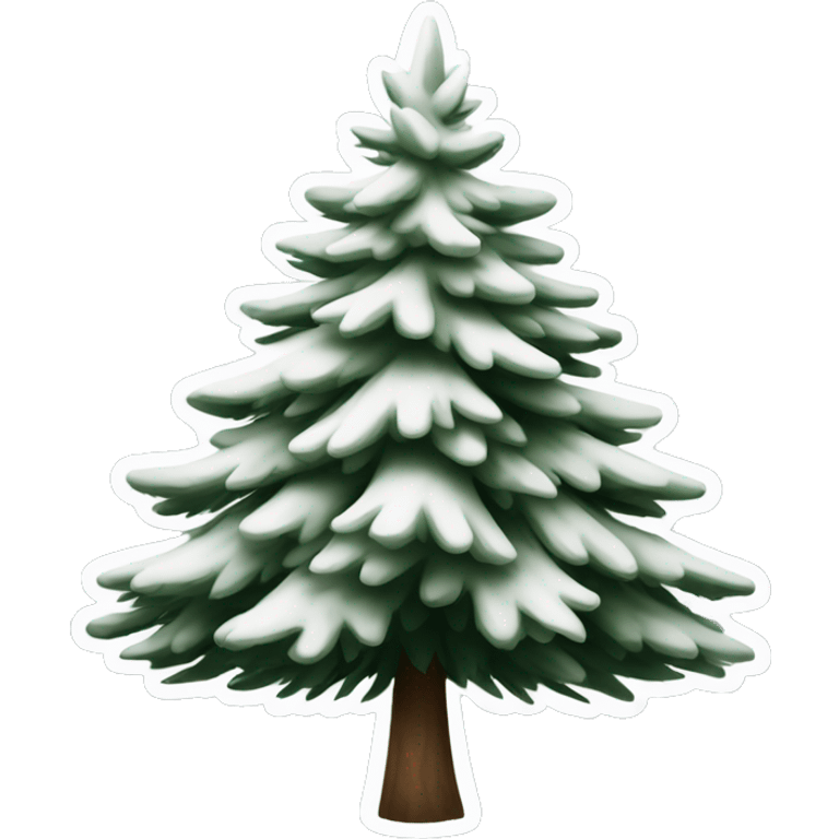  actual white fir christmas tree isolated.  emoji