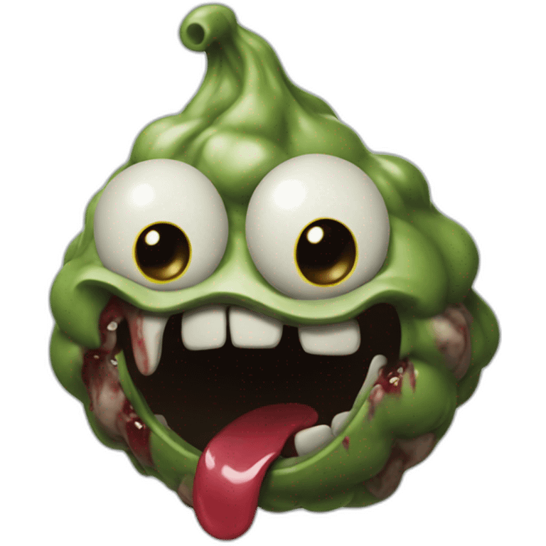 a zombie poop with a smile in its face emoji