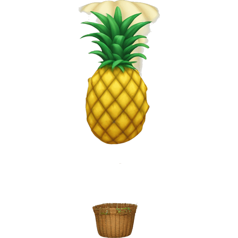 Pineapple inside of a hot air balloon emoji