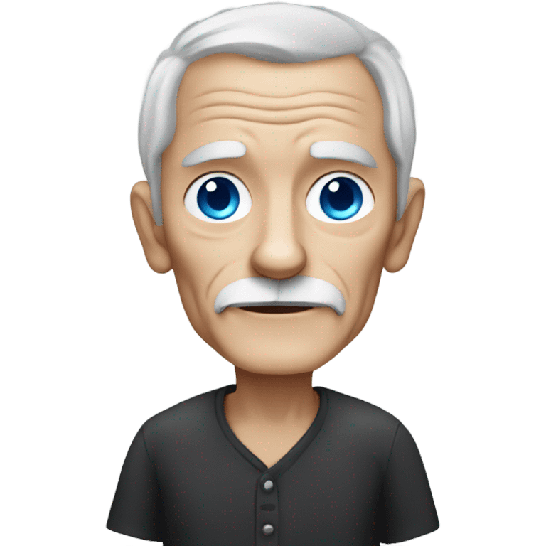 Old man with blue eyes and black long haired chihuahua emoji