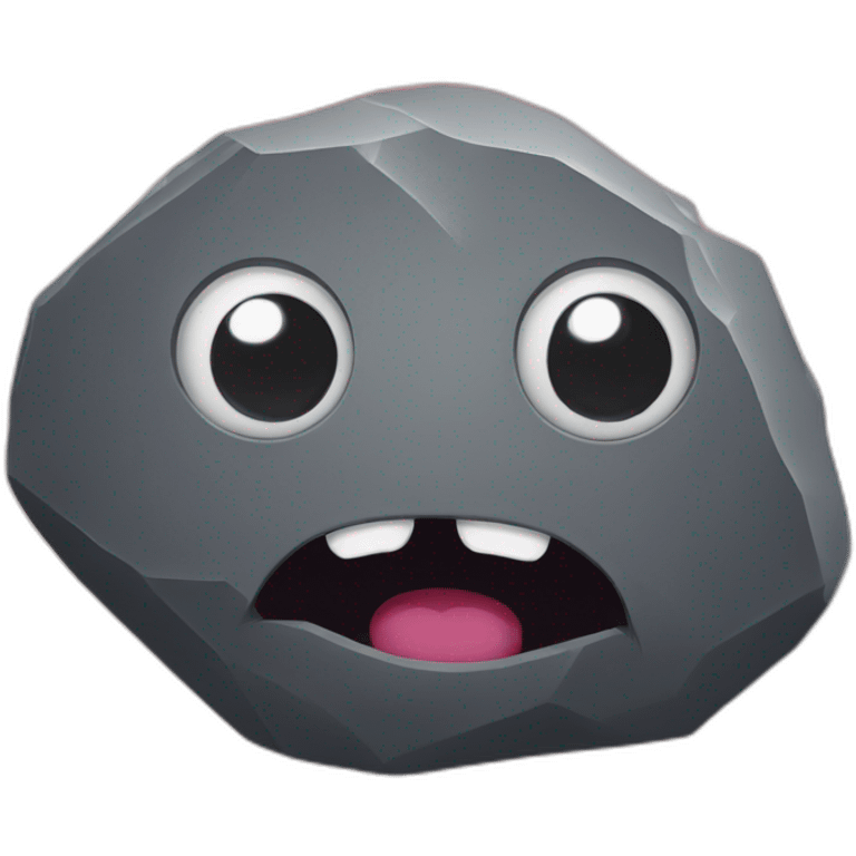 Big Rock with eyes in middle of univers emoji