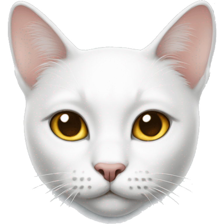 White cat side eyes emoji