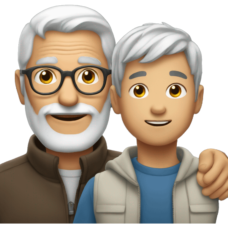 gray-haired thing and little grandson emoji