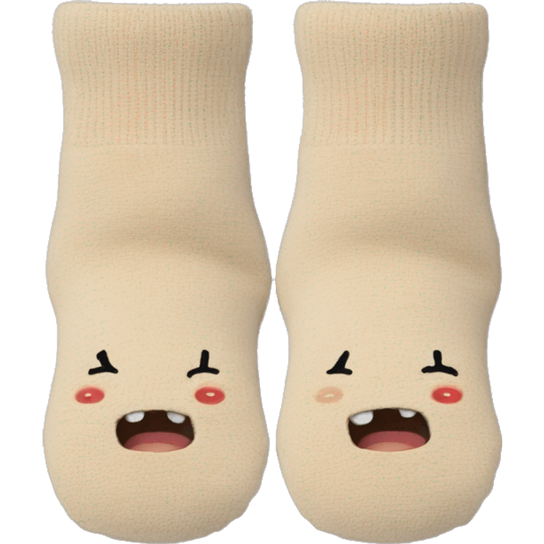 Two beige home socks emoji