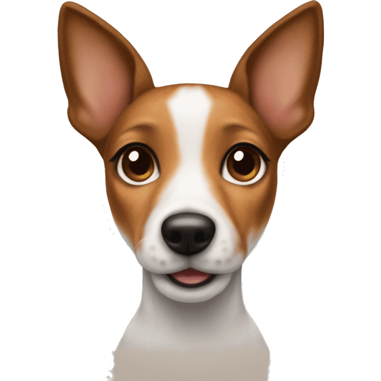 Mini fox terrier with brown face cute emoji