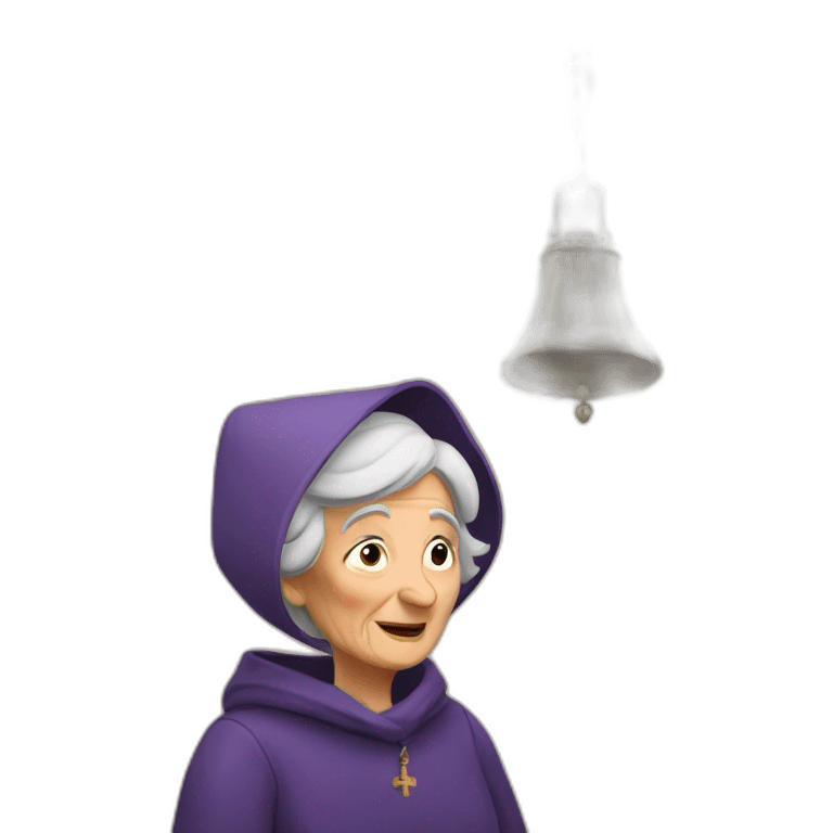 Old woman in a church bells emoji