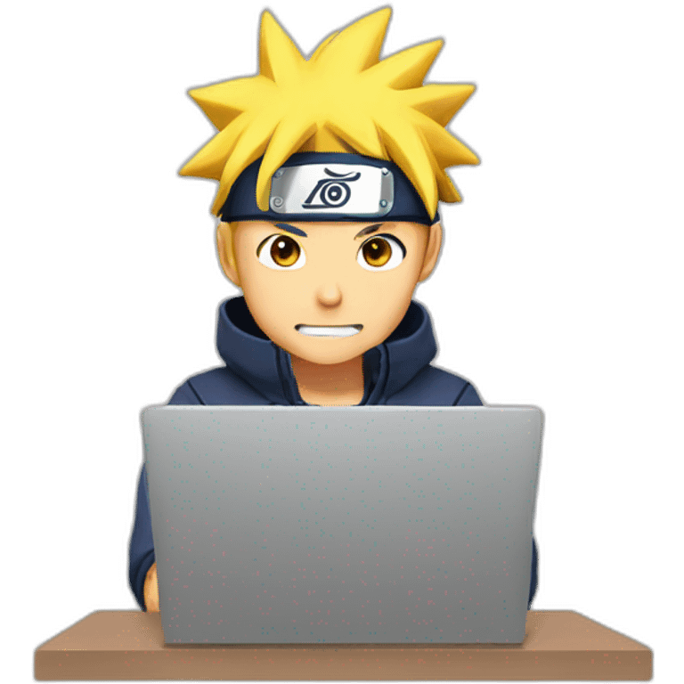 Naruto using laptop emoji