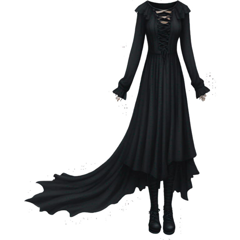 gothic flowy witch dress emoji