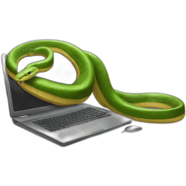 big snake with computer emoji