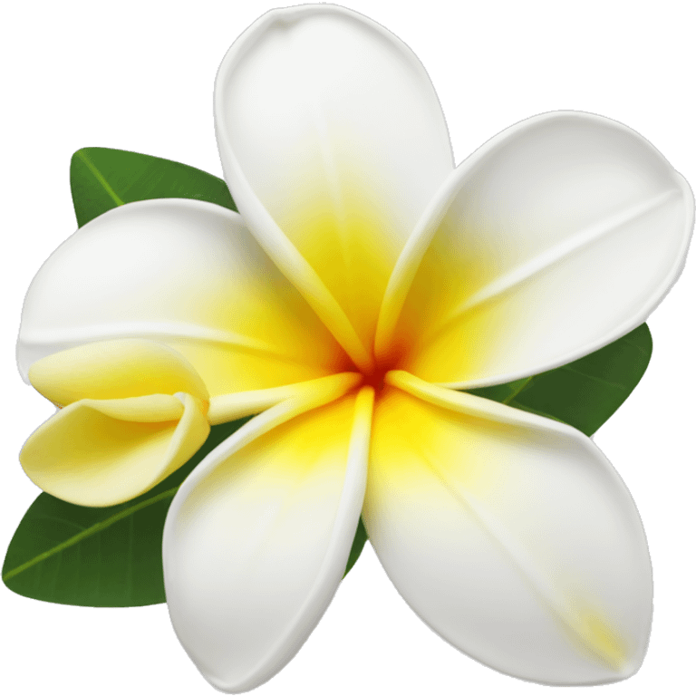 White and yellow frangipani flower emoji