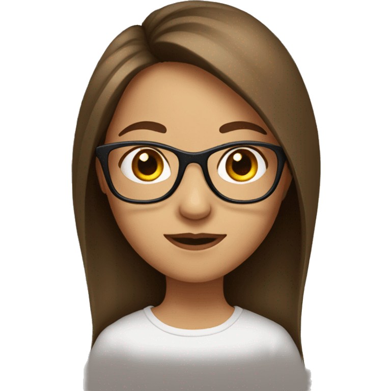 girl with glasses and brown hair emoji