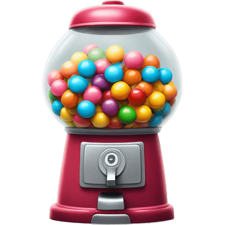 Realistic gumball machine with colorful gumball inside of it. emoji