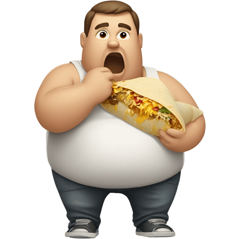 obese man eating a greasy burrito emoji