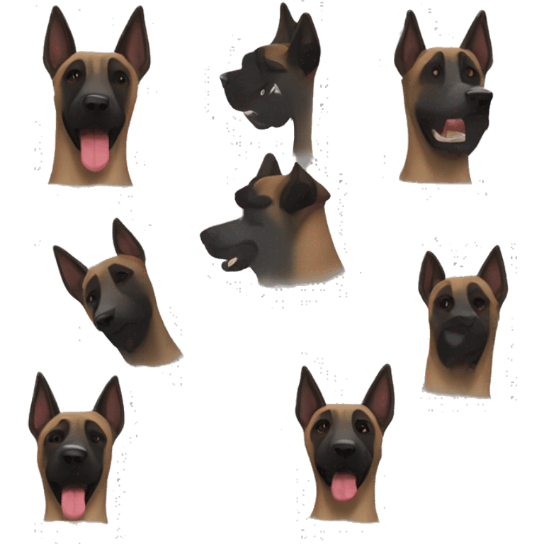 Black face Belgium malinois  emoji