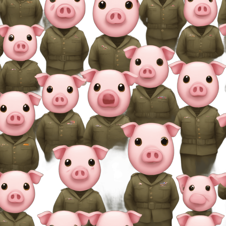 Group of Pigs in Military outfits  emoji