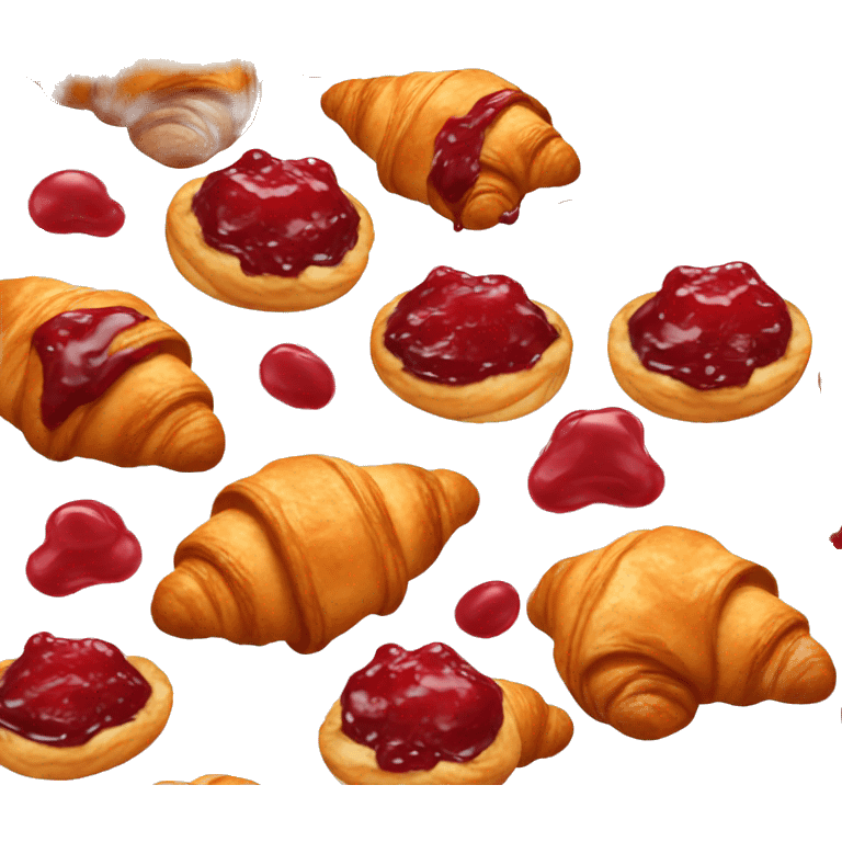 Croissant covered with red jam emoji