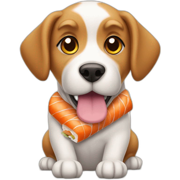 dog with sushi emoji