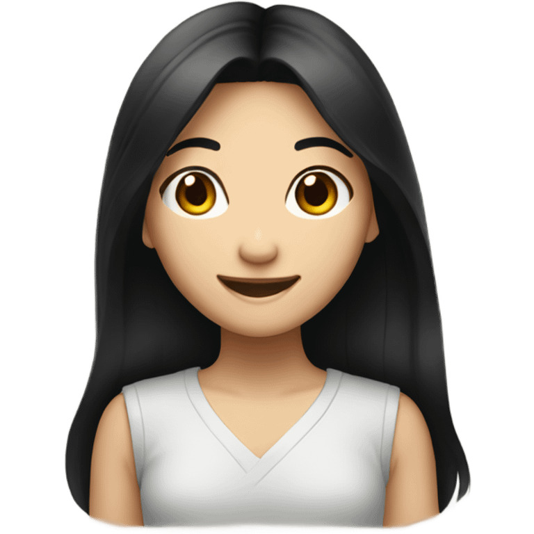 smiling asian girl with long black hair emoji