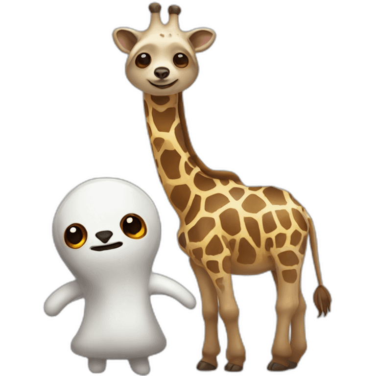 Sloth and a giraffe dressed as ghosts emoji