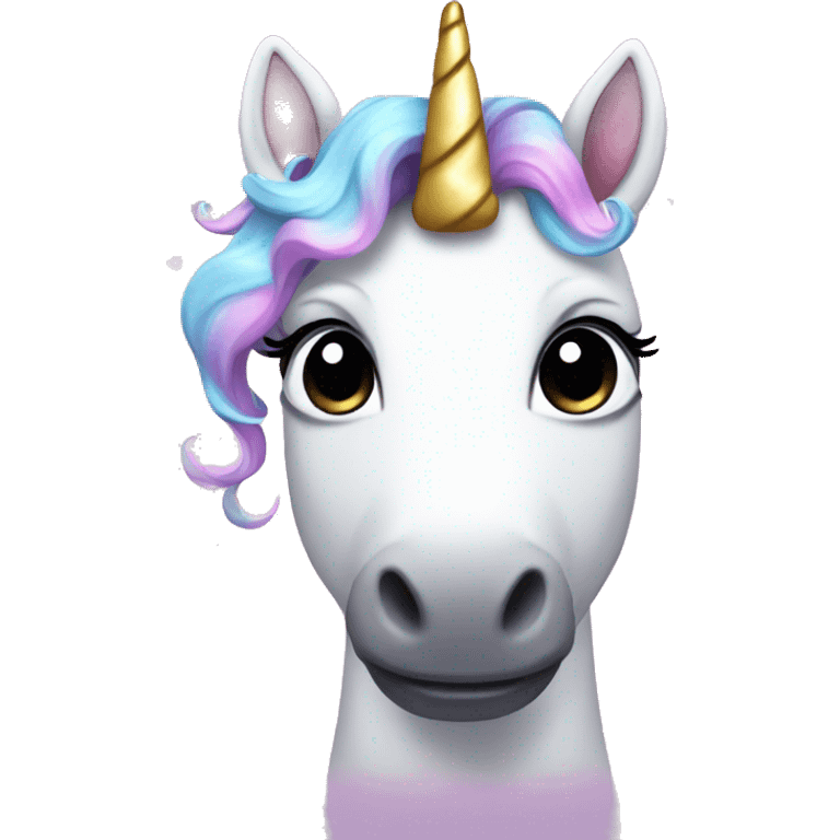 a sweet unicorn with a cute bow on her ear and a little glitter around her  emoji