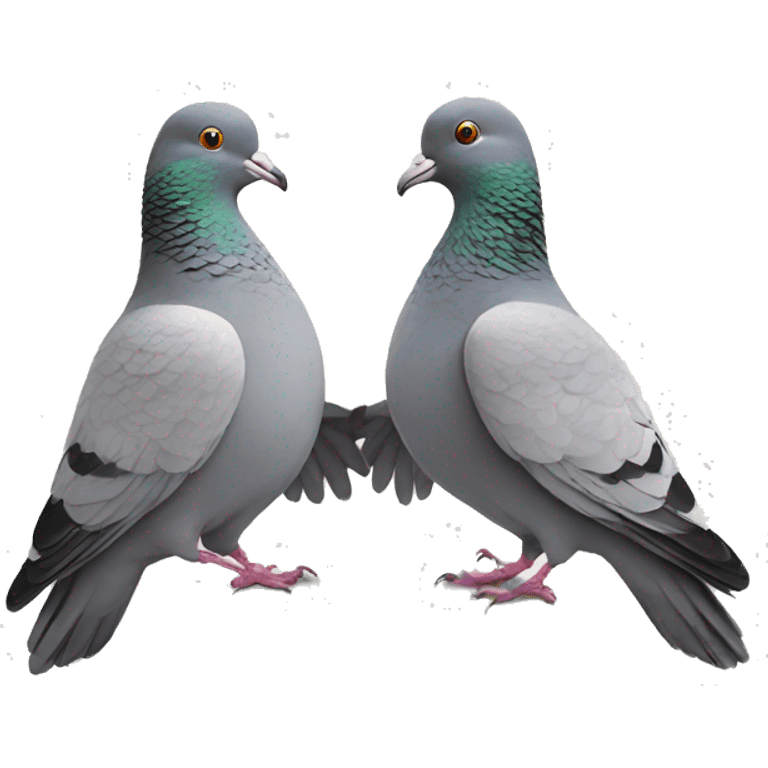 two pigeons giving handshake  emoji