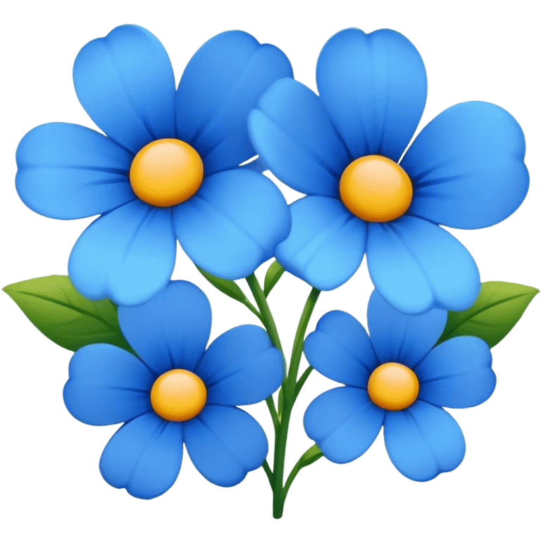 blue flowers emoji