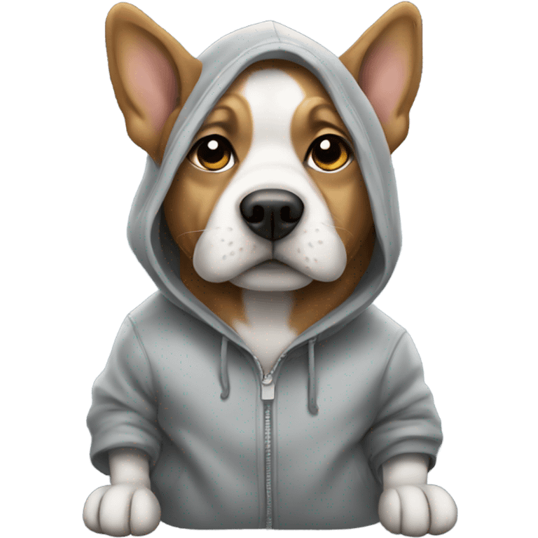 Dog wearing a hoodie emoji