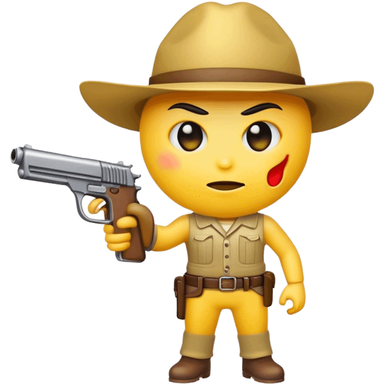 Emoji holding gun emoji