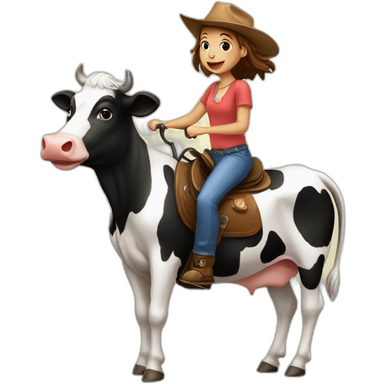 Girl cow reverse riding emoji