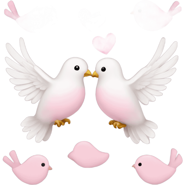 Light pink love birds doves  emoji