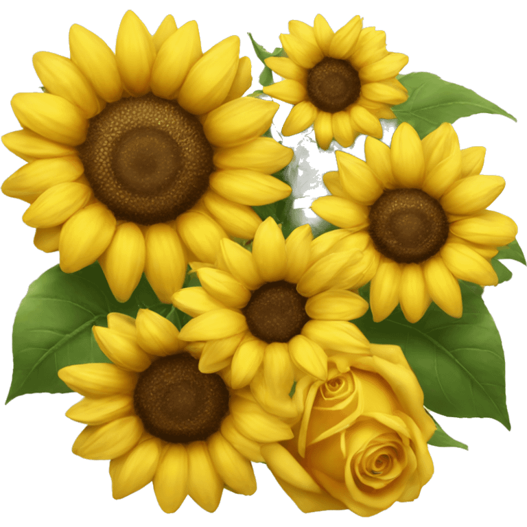 Sunflower and yellow roses emoji