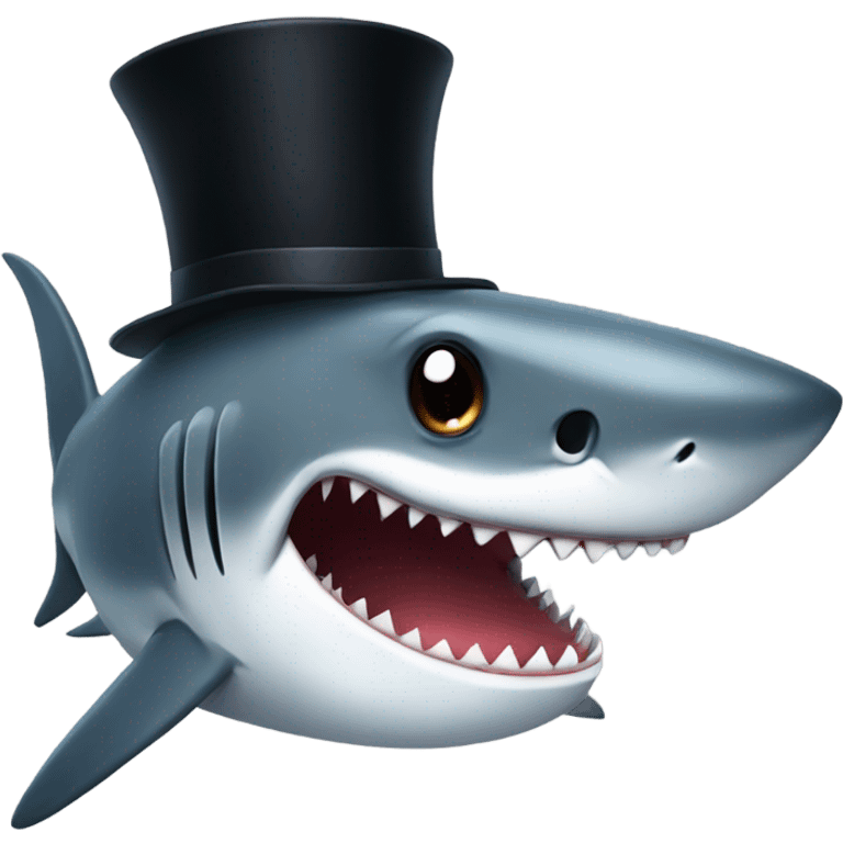 Shark with a top hat emoji