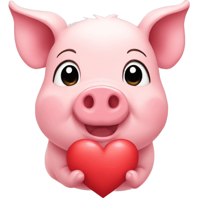 cute pig with a heart emoji