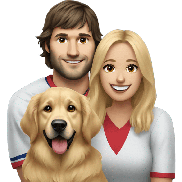 alex ovechkin with a girl golden retriever emoji