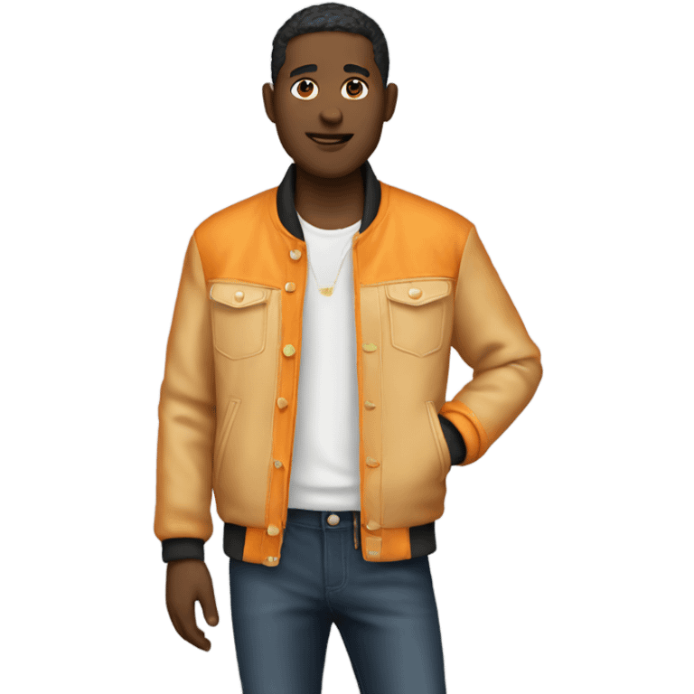 fashion orange jacket emoji