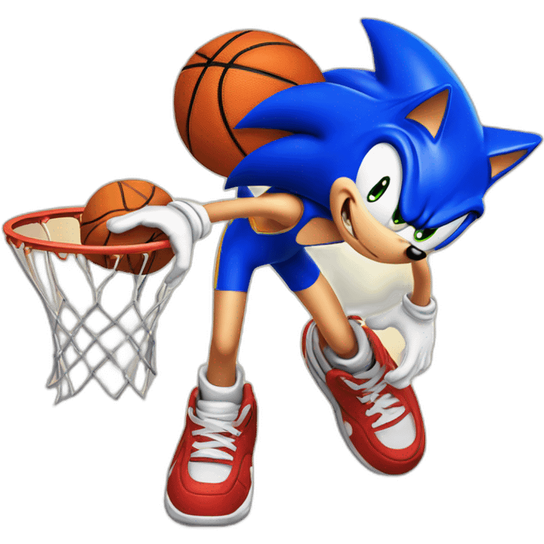 Sonic qui joue au basketball emoji