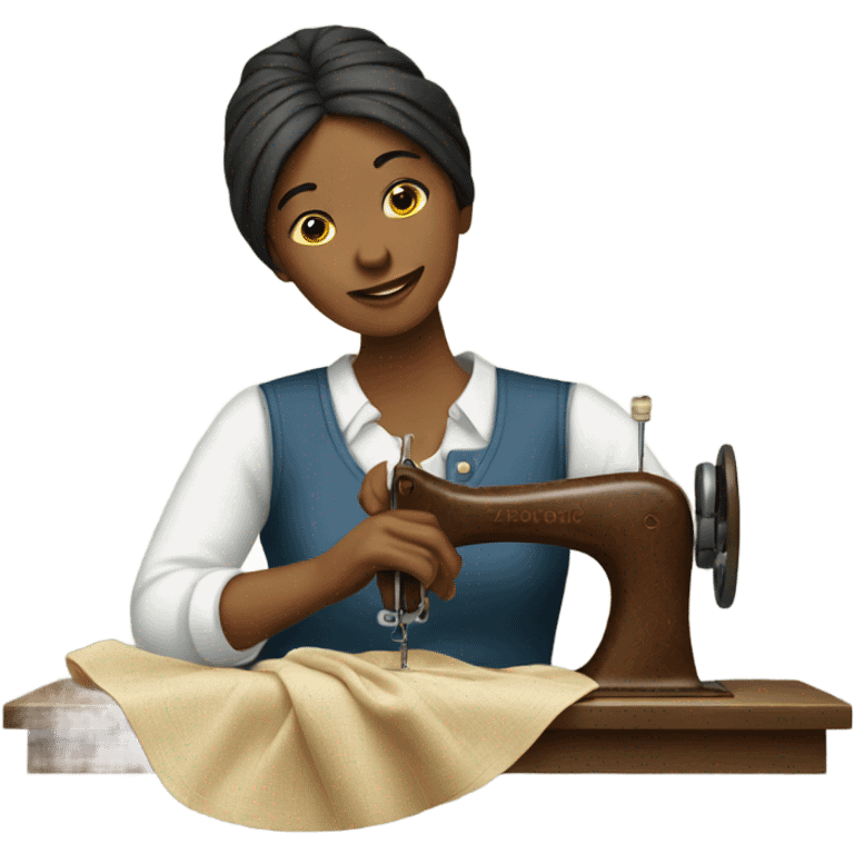 A WOMEN sewing emoji