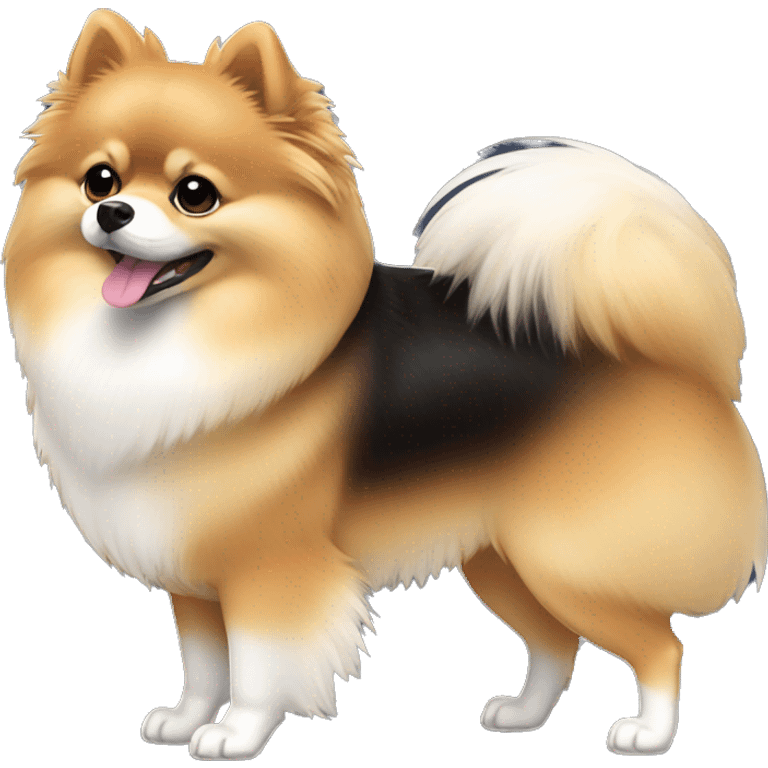  Pomeranian dog show Black and Tan full body coat emoji