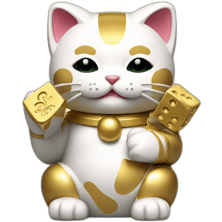 maneki neko holding golden dice emoji