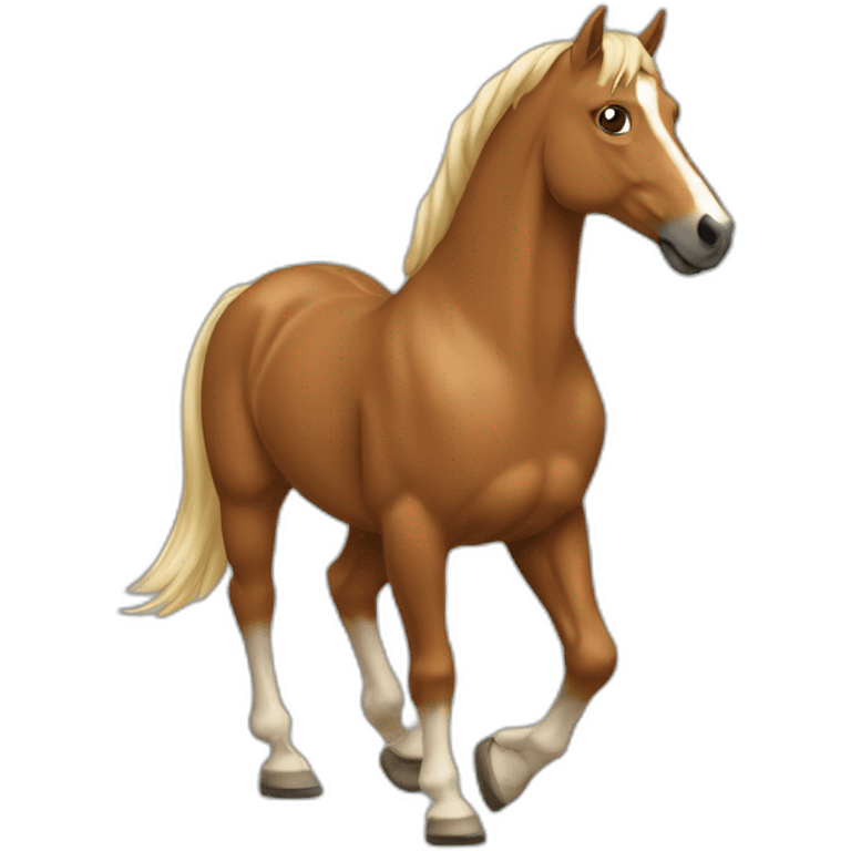 Un cheval qui chevauche un humain emoji