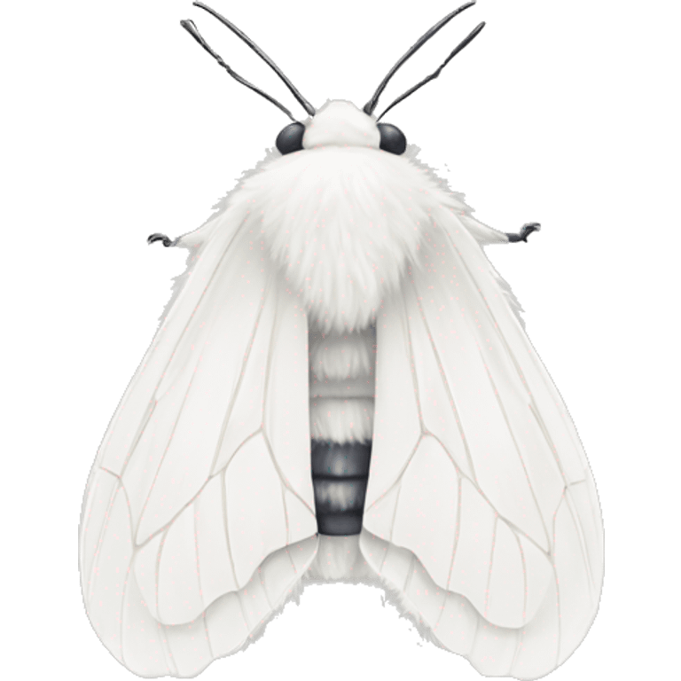 White fluffy moth emoji