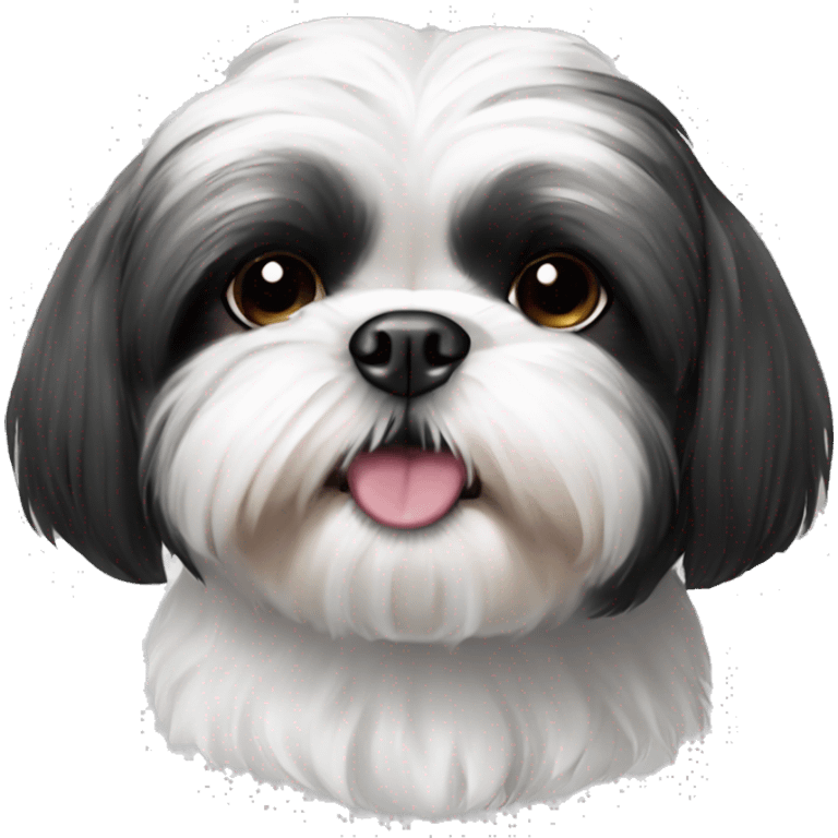 Black and white shih tzu emoji