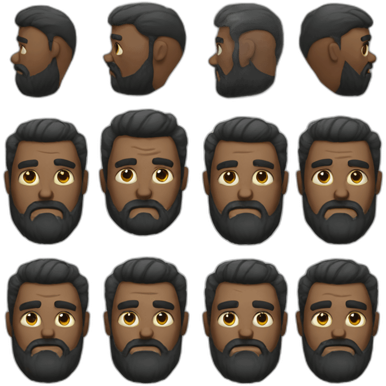 sad black bearded man emoji