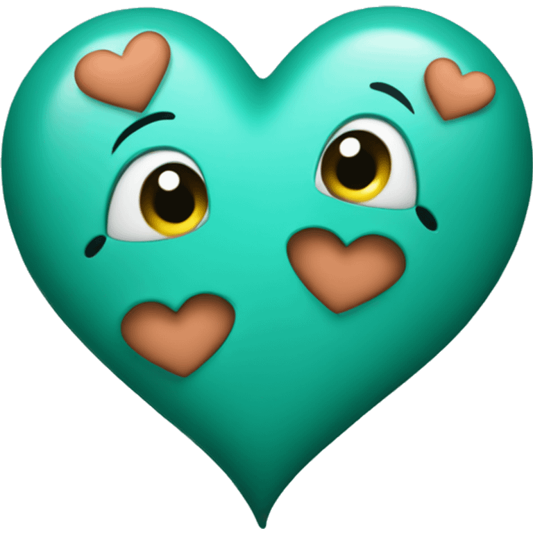 Teal heart with kisses emoji