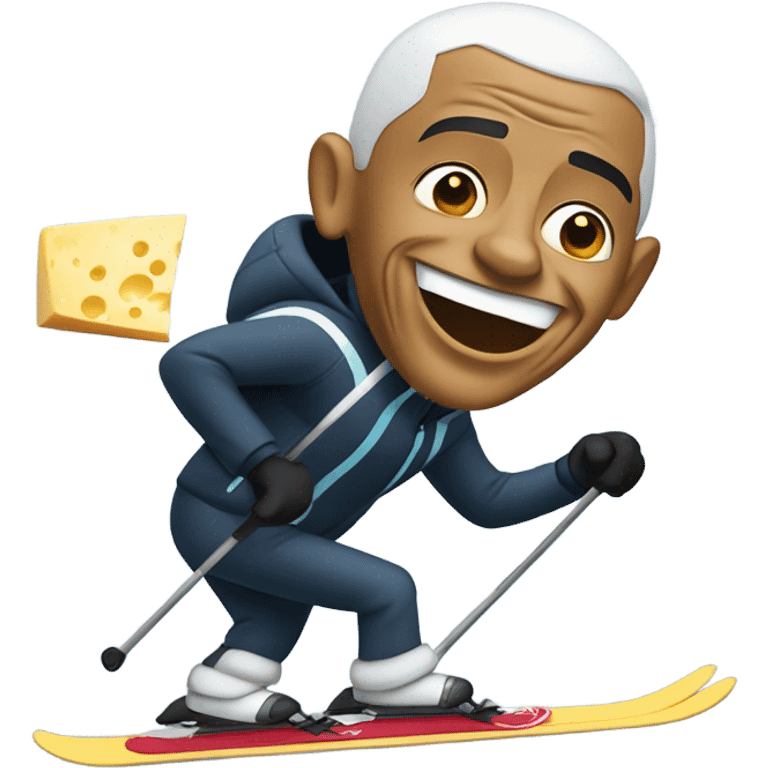 Barack Obama going skiing eating cheese emoji