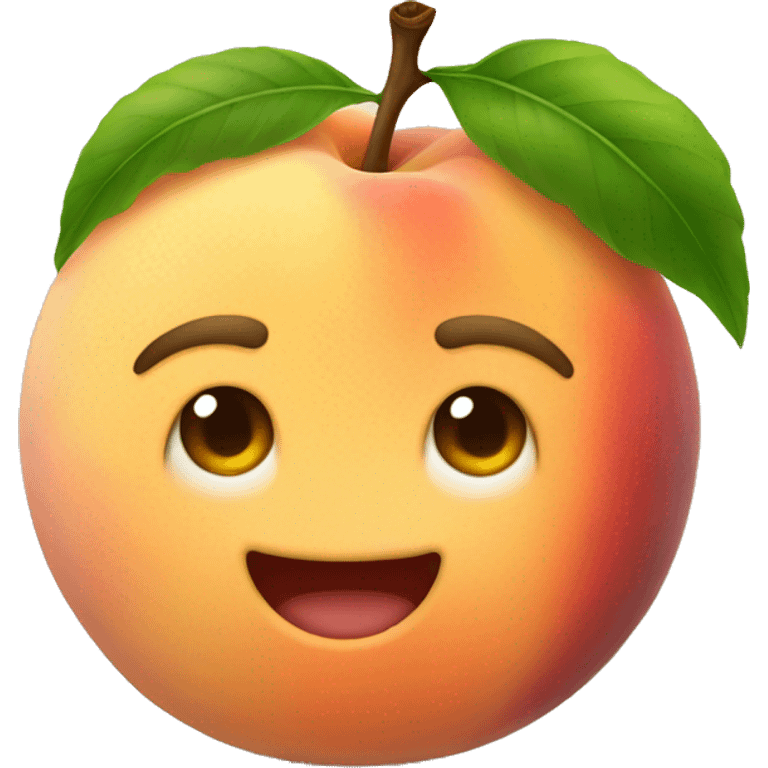 Peach fruit smilig emoji