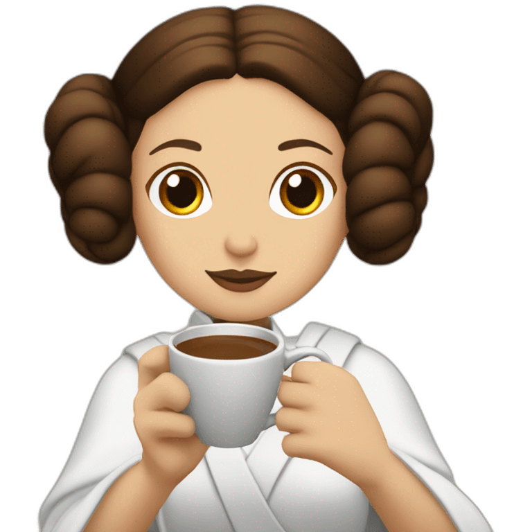 princess leia with a coffee emoji