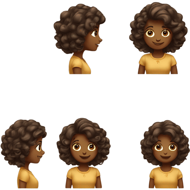 Fille matte avec cheveux ondulé marron foncé  emoji