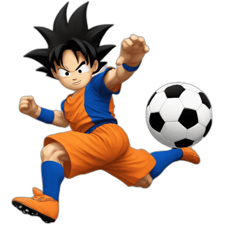 Goku playing soccer emoji